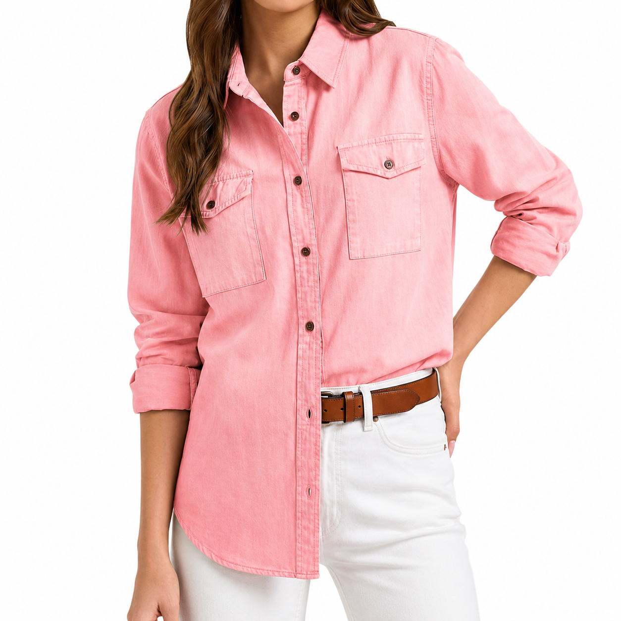 Casual Long Sleeve Jeans Western Shirt For Women