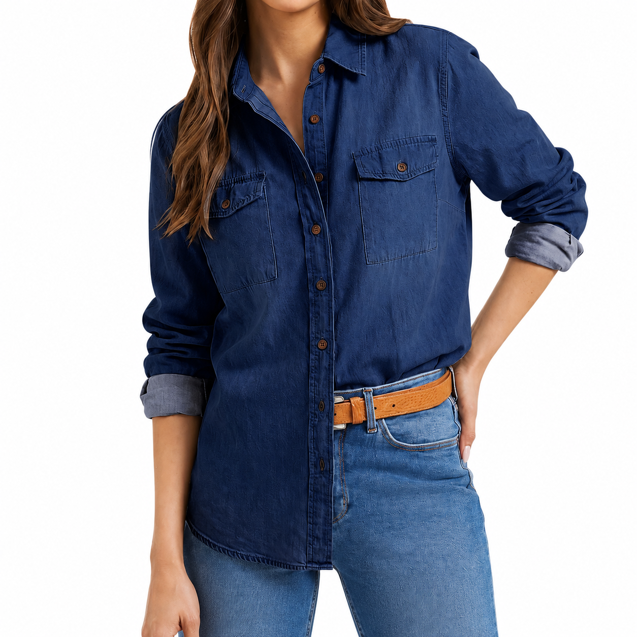 Casual Long Sleeve Jeans Western Shirt For Women
