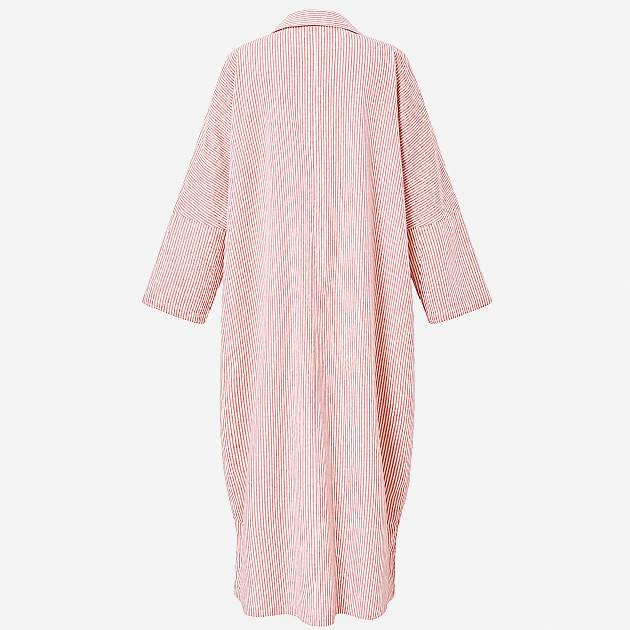 Casual Striped Long Sleeve Button Down Maxi Dress