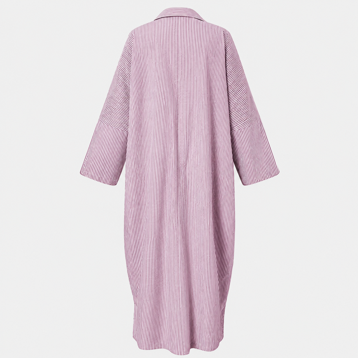 Casual Striped Long Sleeve Button Down Maxi Dress