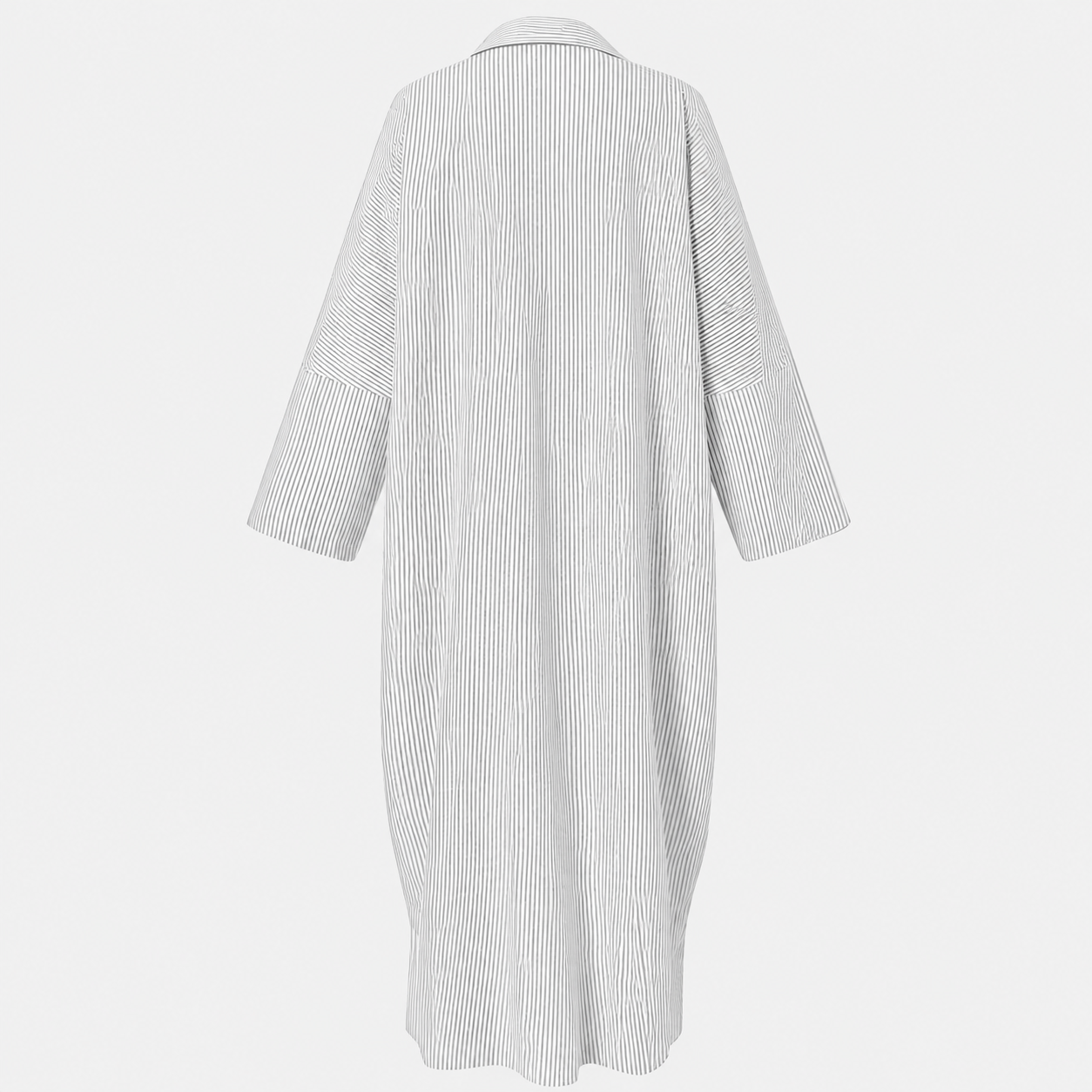 Casual Striped Long Sleeve Button Down Maxi Dress
