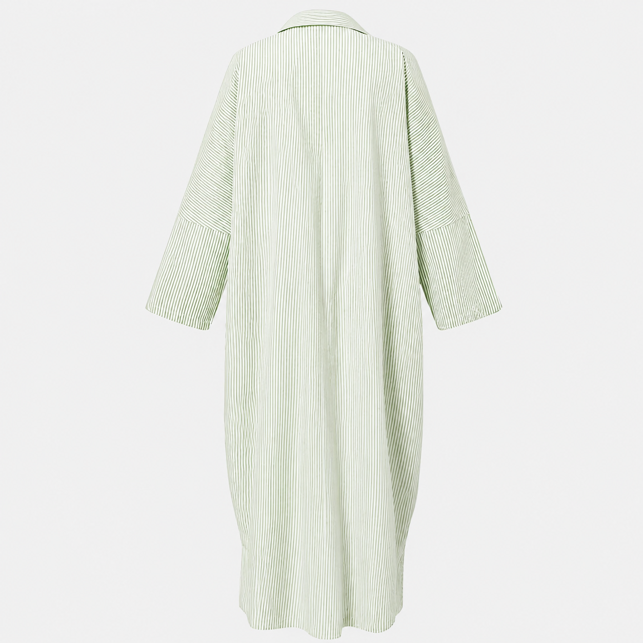 Casual Striped Long Sleeve Button Down Maxi Dress