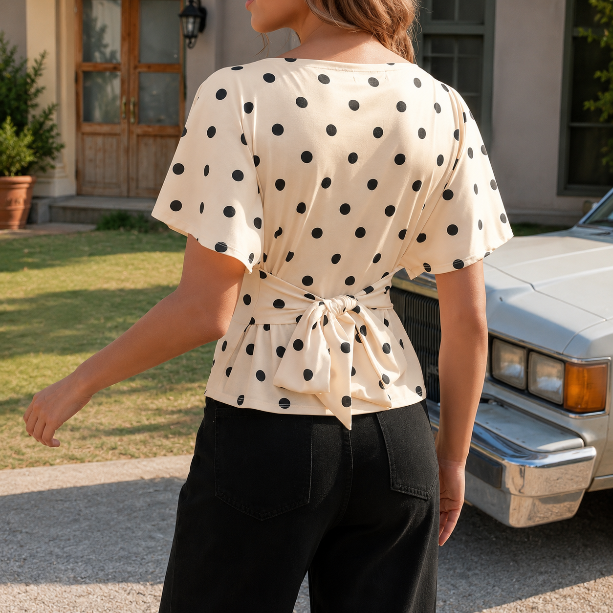 Soft Summer Wrap Short Sleeve Top For Women