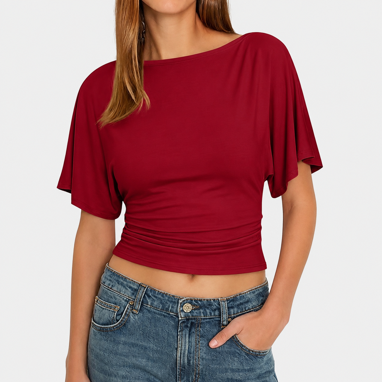 Soft Summer Wrap Short Sleeve Top For Women