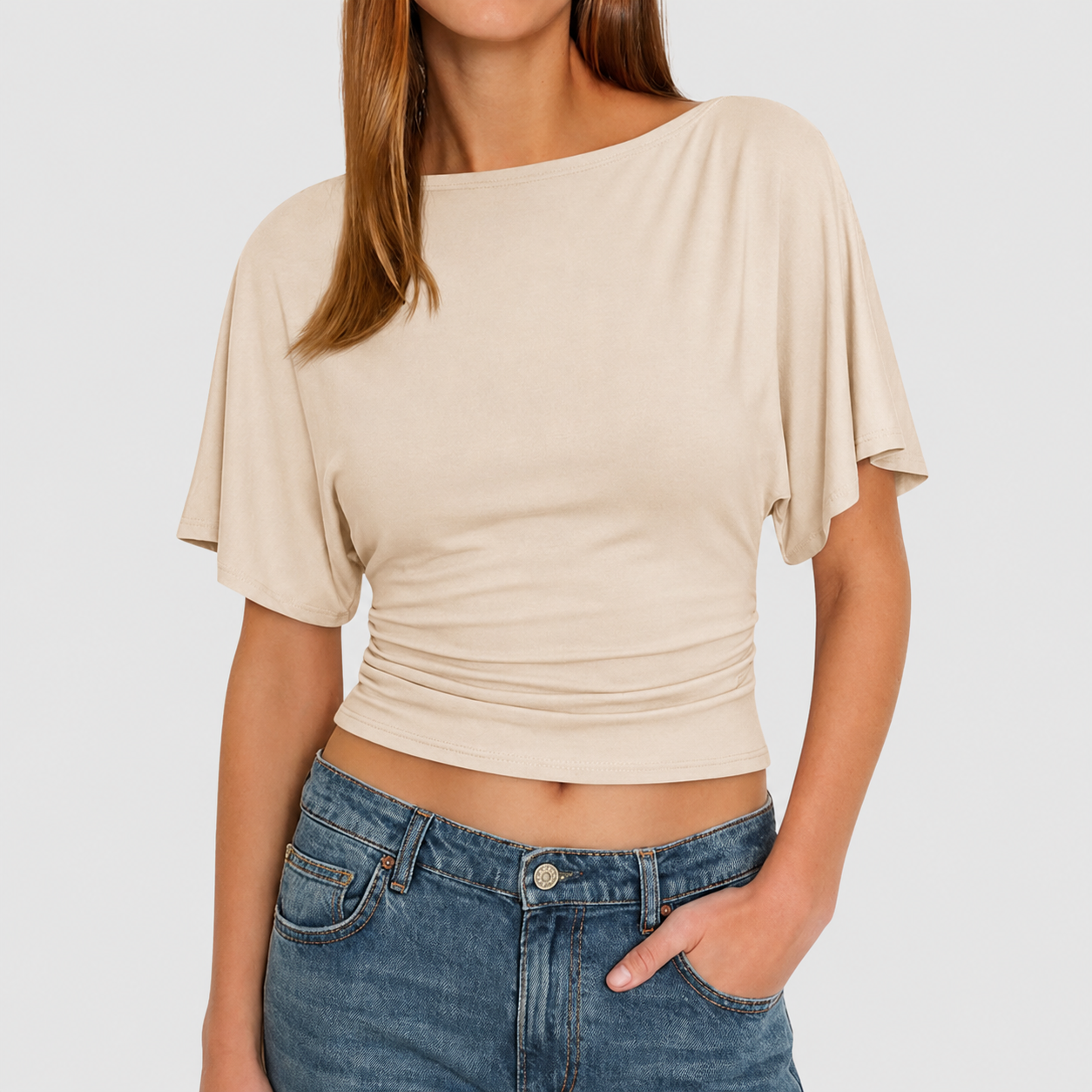 Soft Summer Wrap Short Sleeve Top For Women