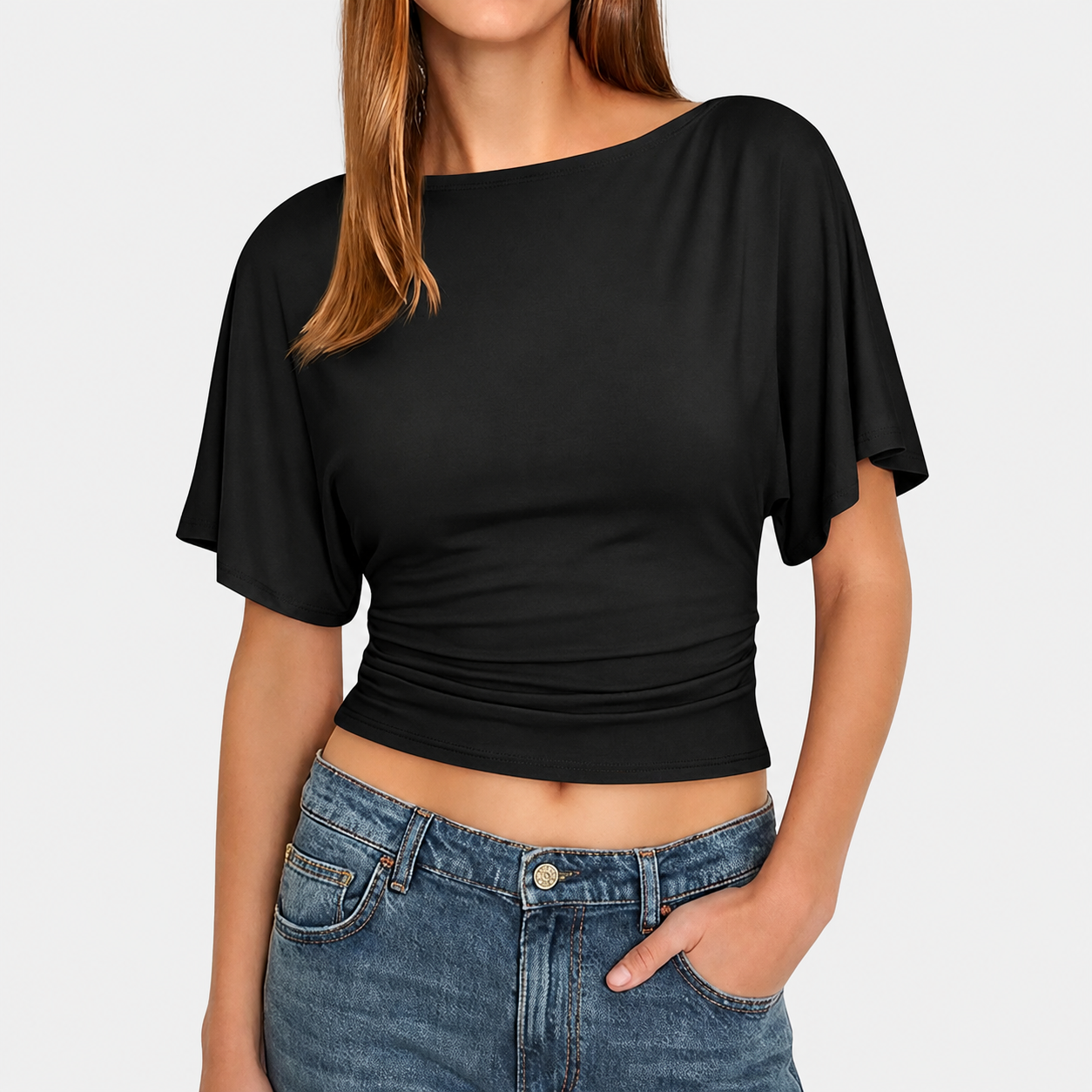 Soft Summer Wrap Short Sleeve Top For Women