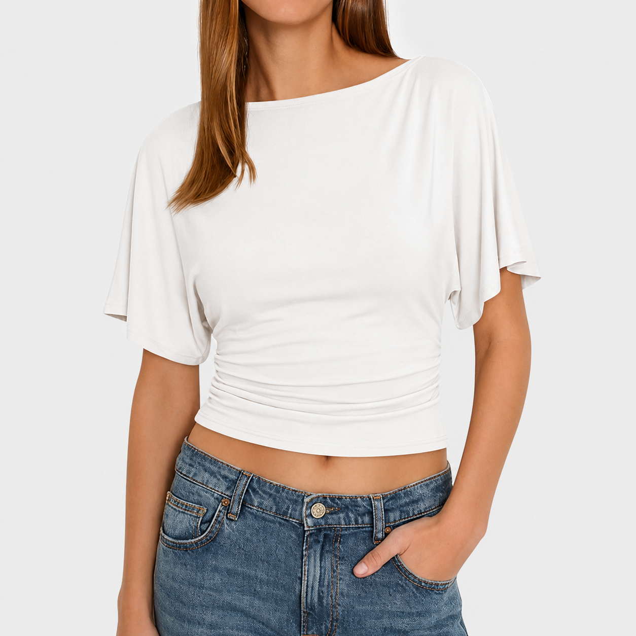 Soft Summer Wrap Short Sleeve Top For Women