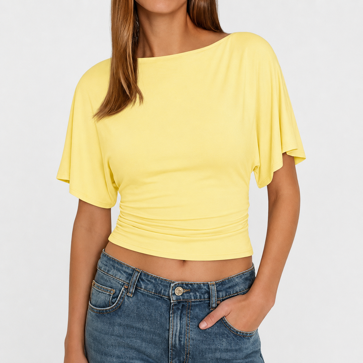 Soft Summer Wrap Short Sleeve Top For Women