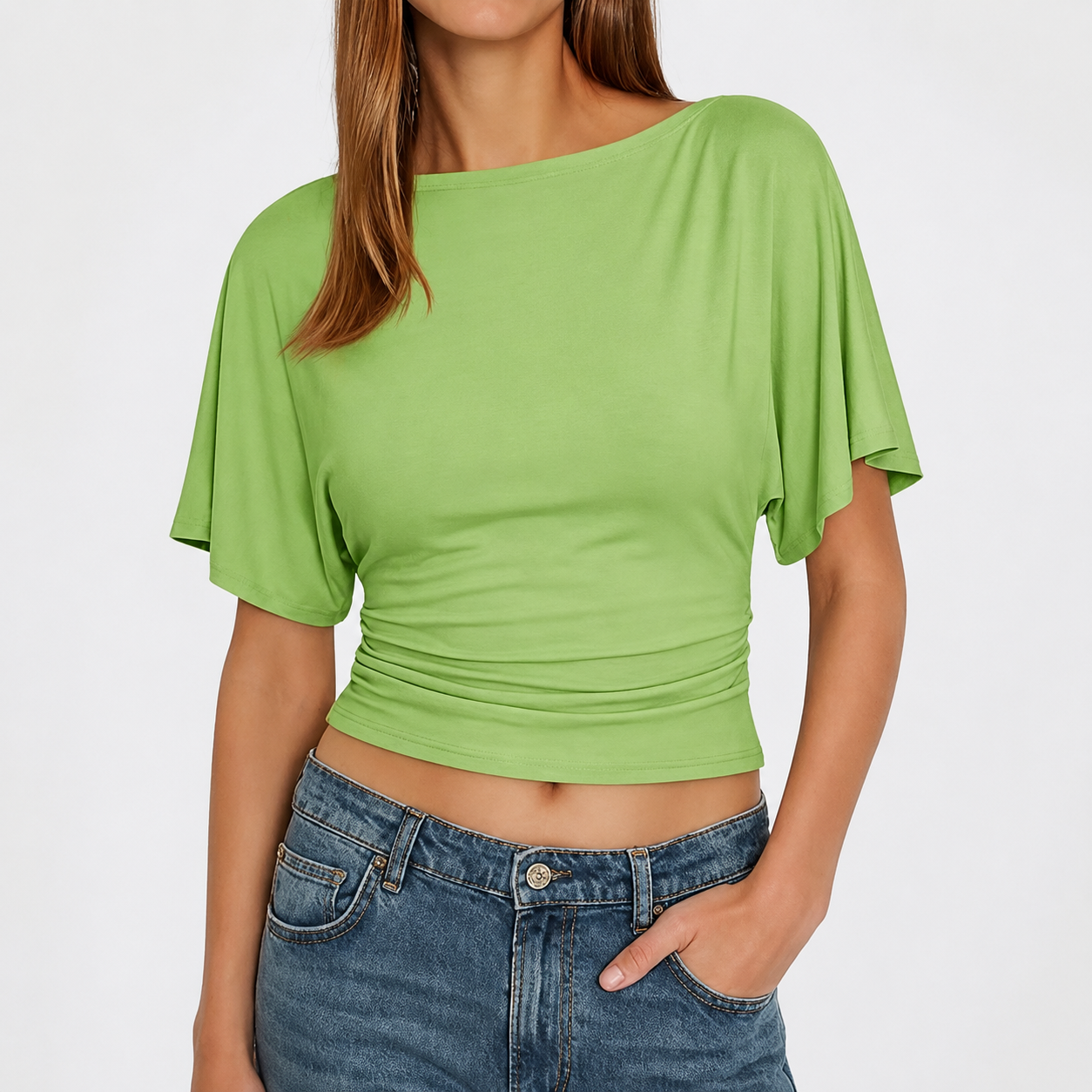 Soft Summer Wrap Short Sleeve Top For Women