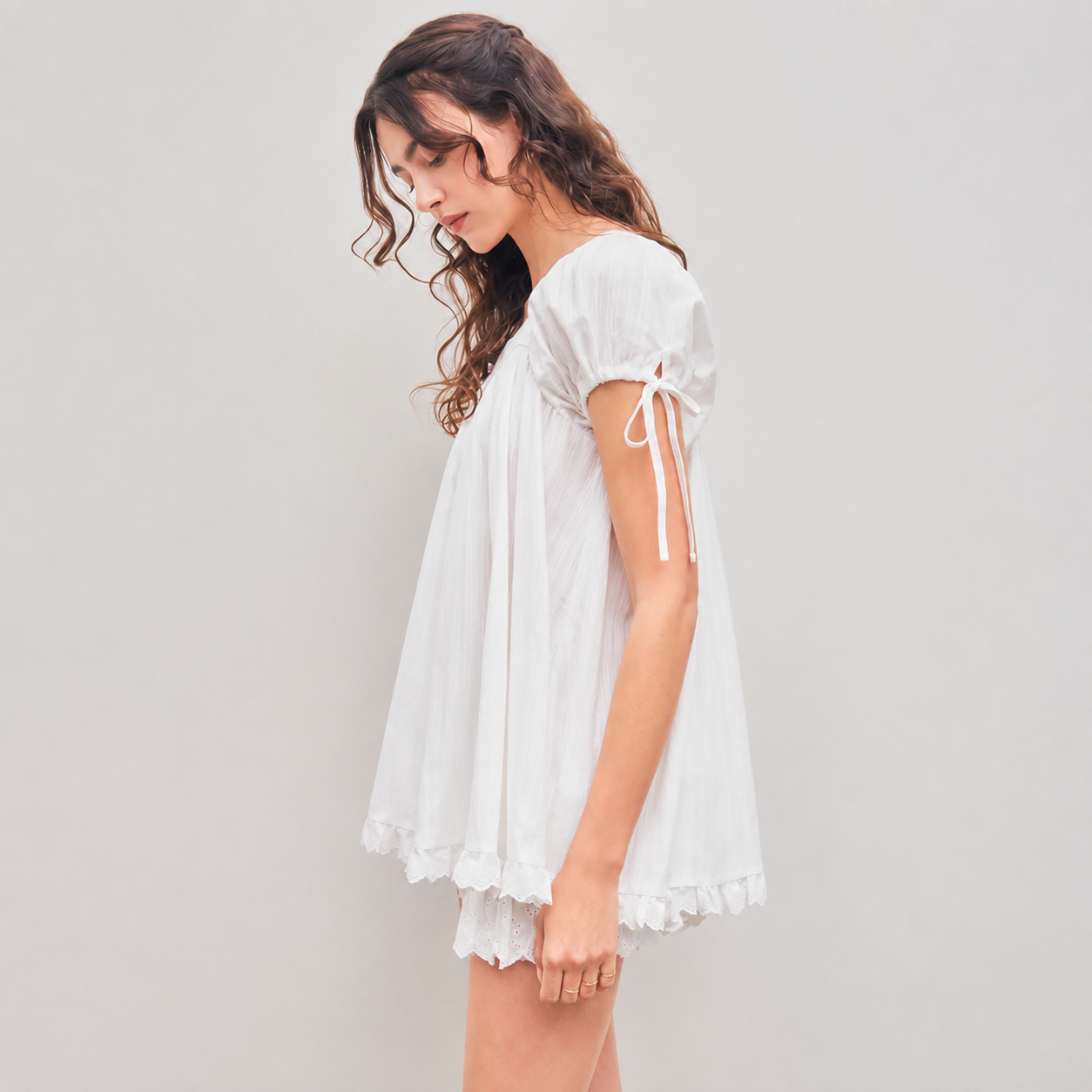 Casual Ruffle Short Sleeve Blouse For Women