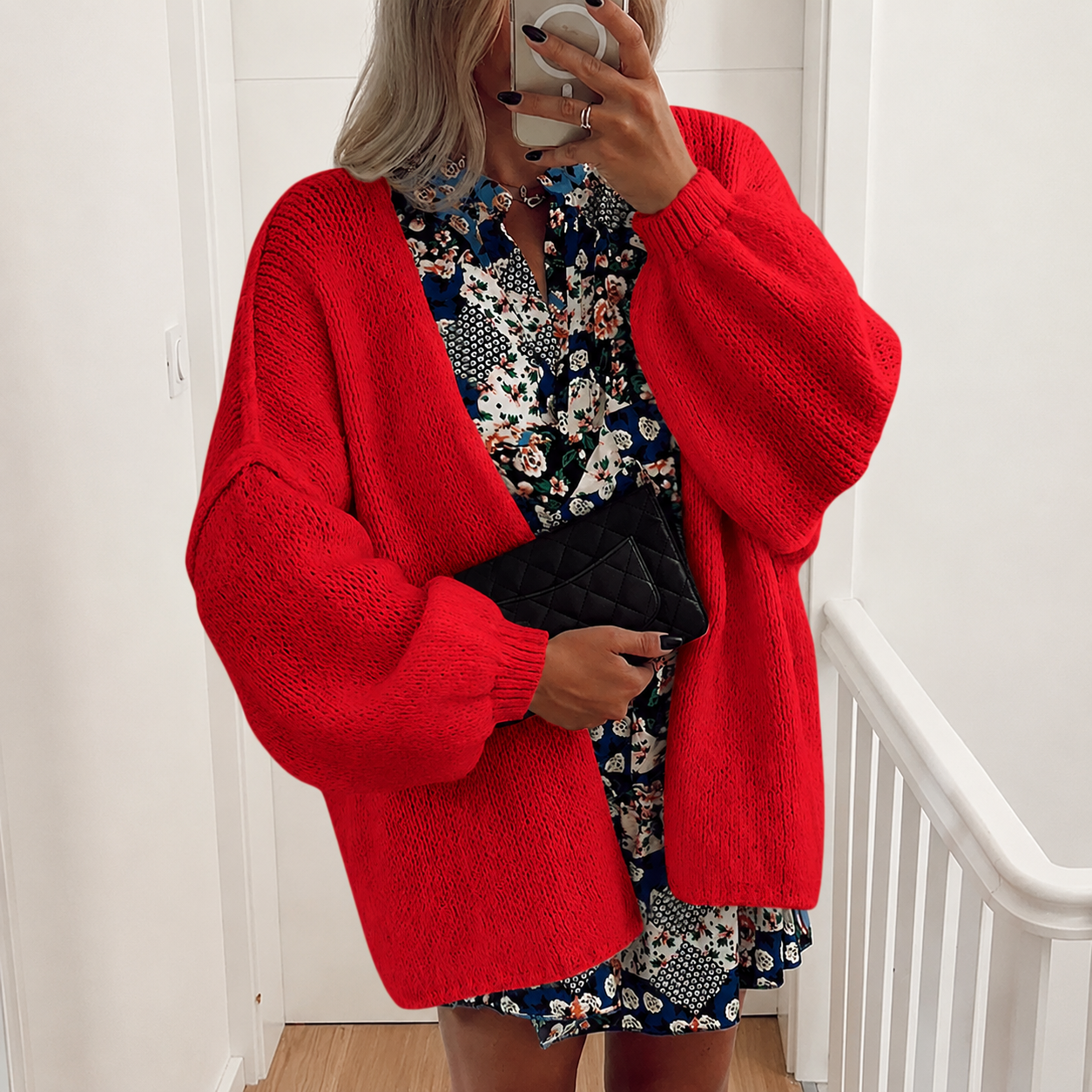 Casual Baggy Loose Fit Long Sleeve Cardigan Sweater For Women