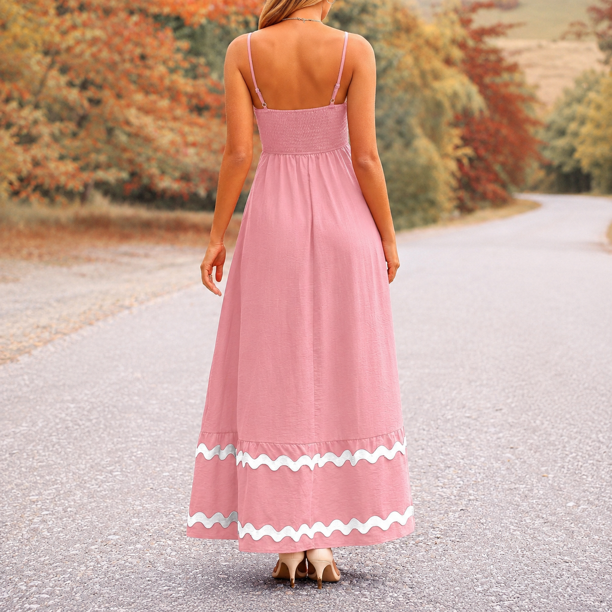 Casual Sleeveless Ruffle Spaghetti Dress For Women