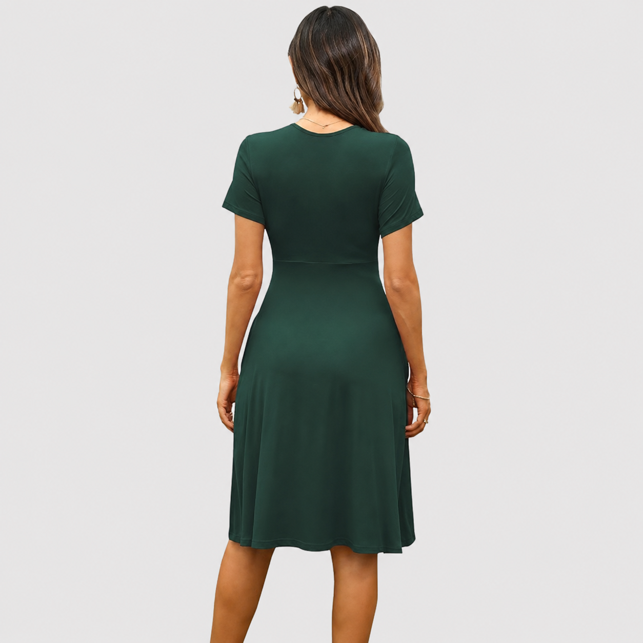 Casual Summer Party Dresses Short Sleeve Dress With Pockets For Women