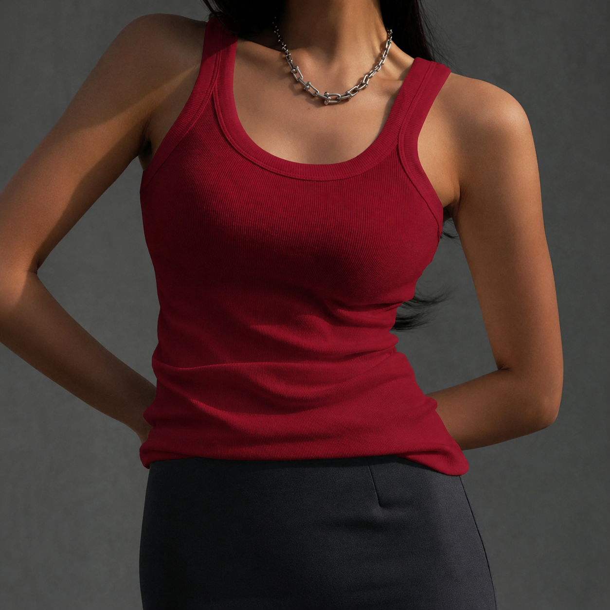 Casual Versatile Plain Tank Top For Women