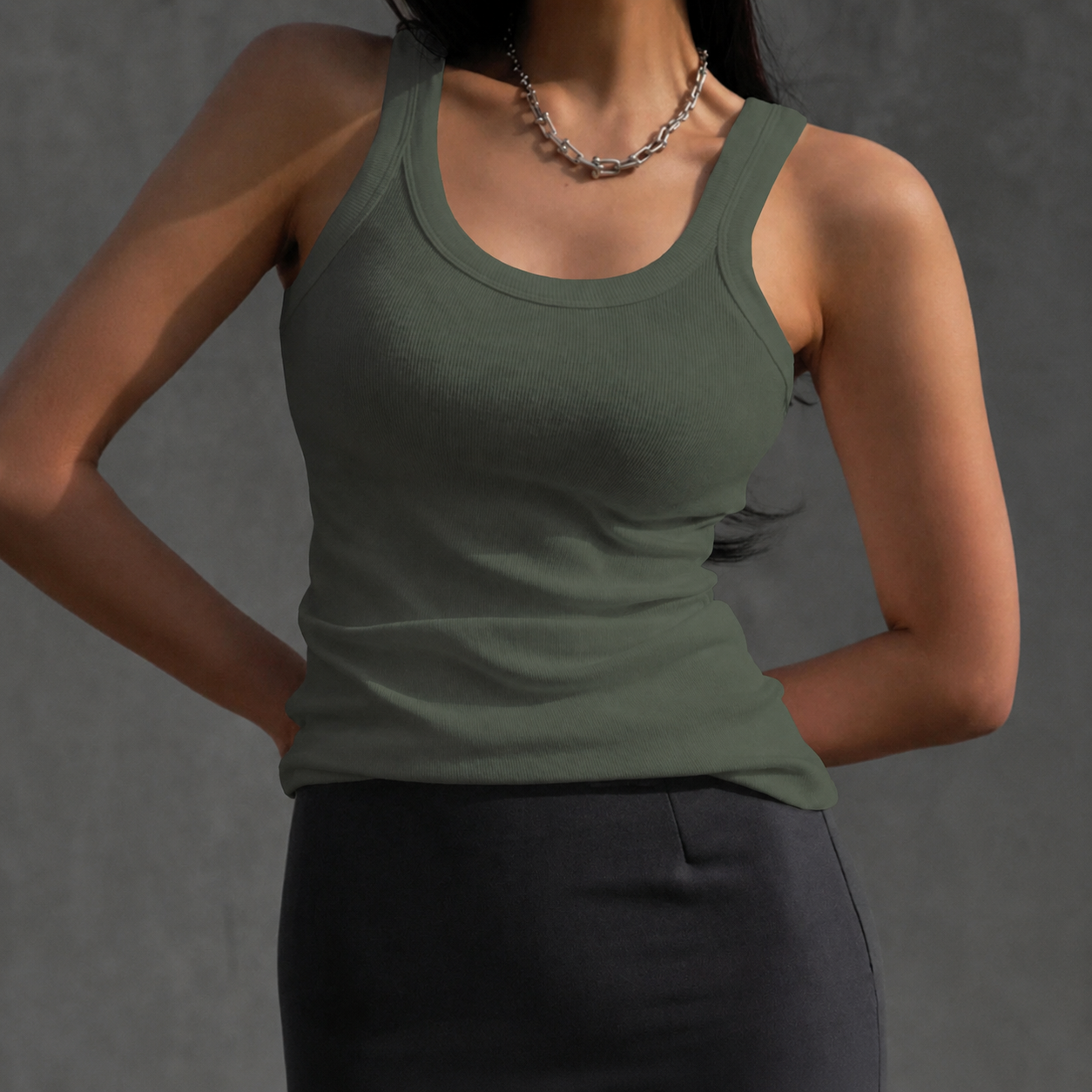Casual Versatile Plain Tank Top For Women