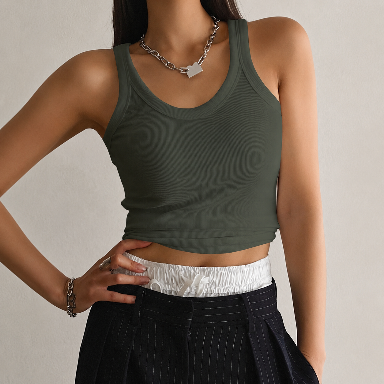 Casual Versatile Plain Tank Top For Women