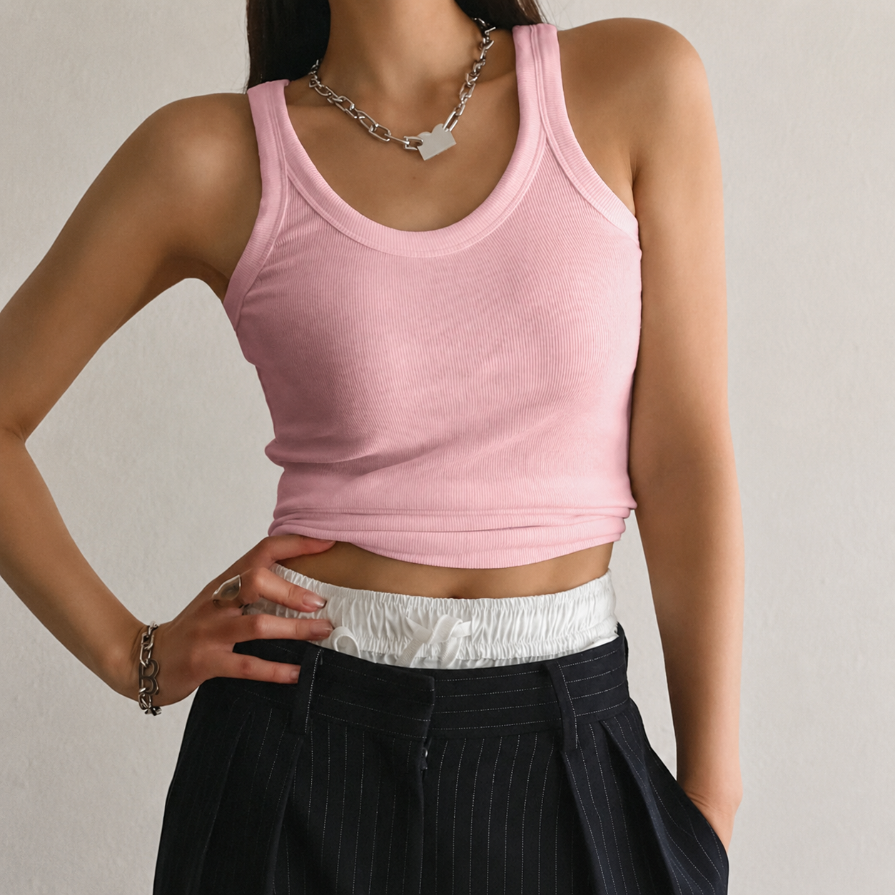 Casual Versatile Plain Tank Top For Women