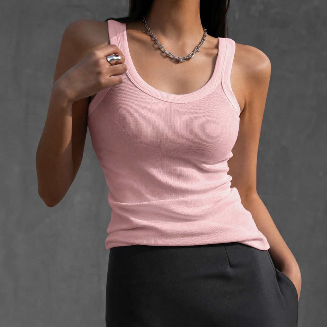 Casual Versatile Plain Tank Top For Women