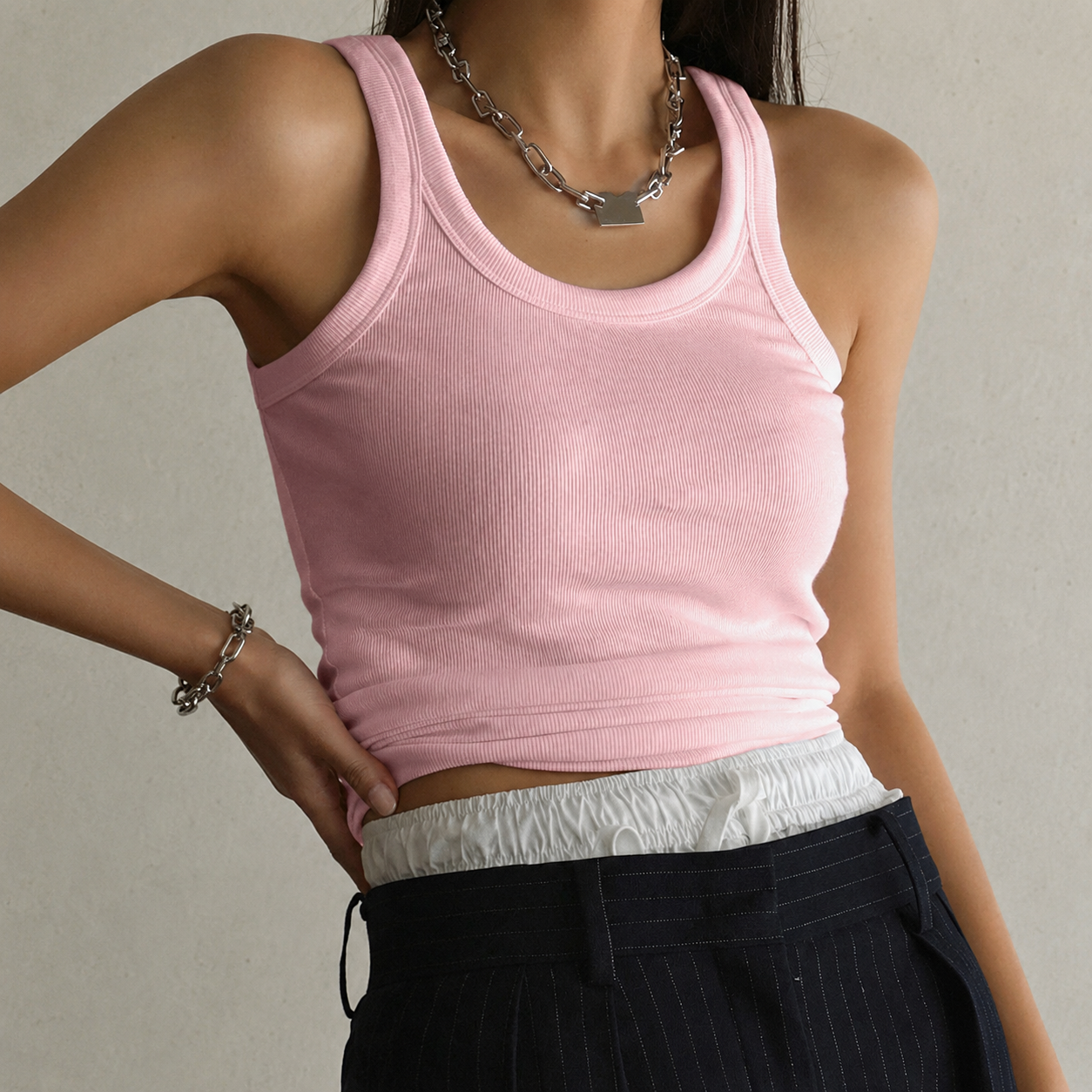 Casual Versatile Plain Tank Top For Women