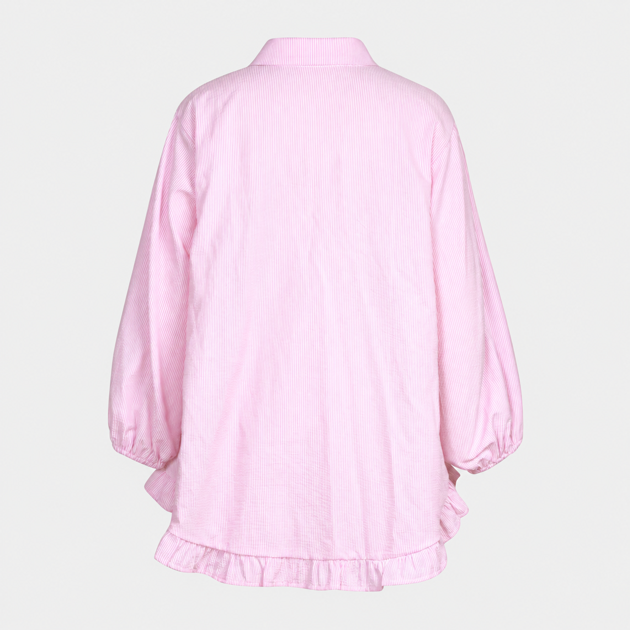 Classic Striped Bubble Sleeve Stylish Blouse For Women