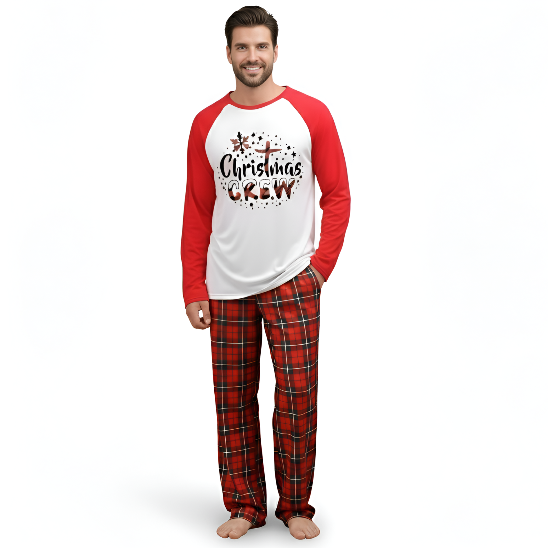 Christmas Crew Red Plaid Family Matching Pajama Sets