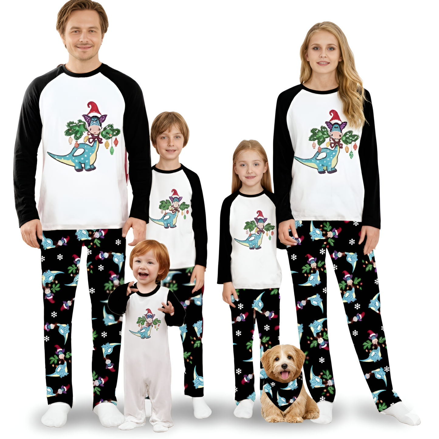 Christmas Dinosaur Print Family Matching Pajama Sets