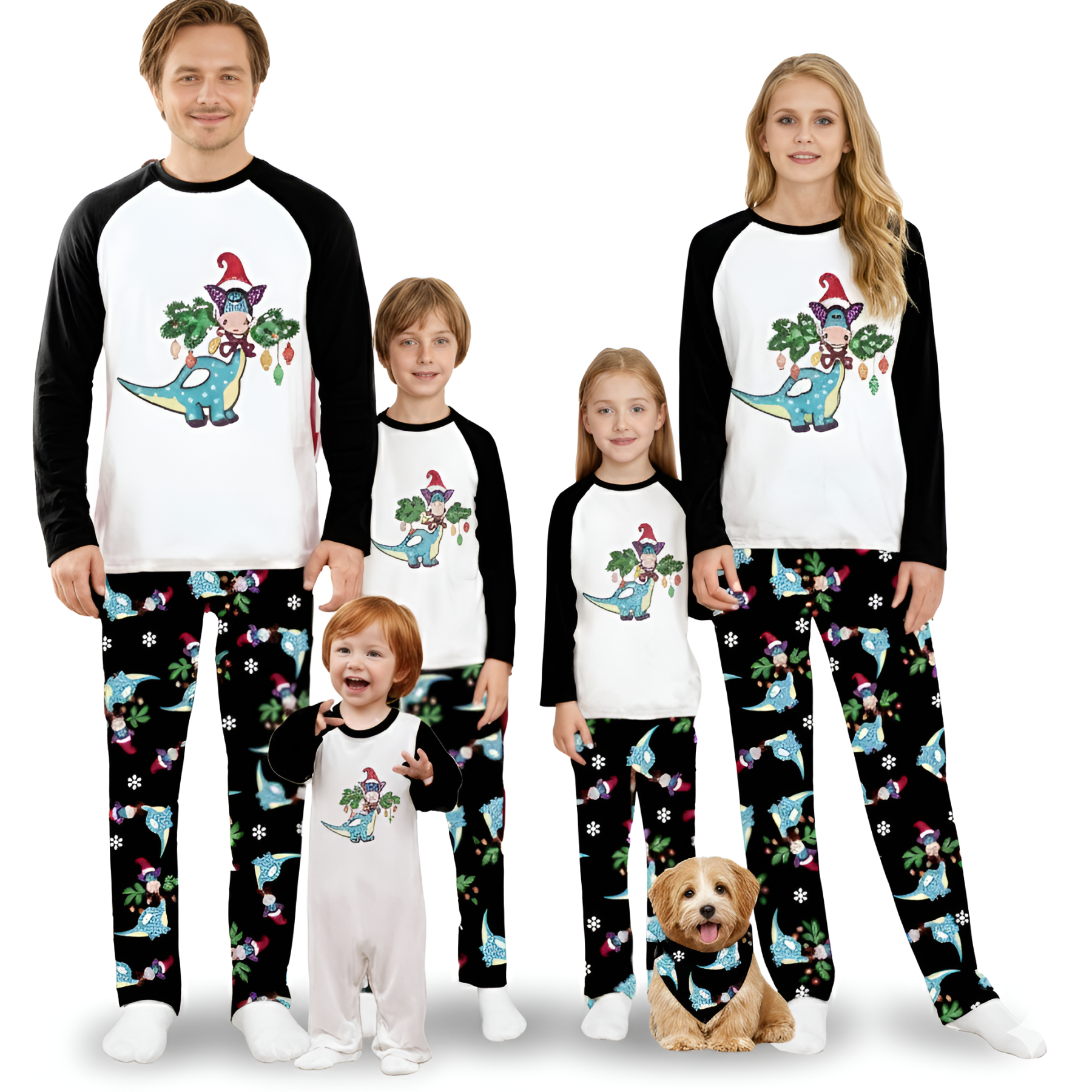 Christmas Dinosaur Print Family Matching Pajama Sets