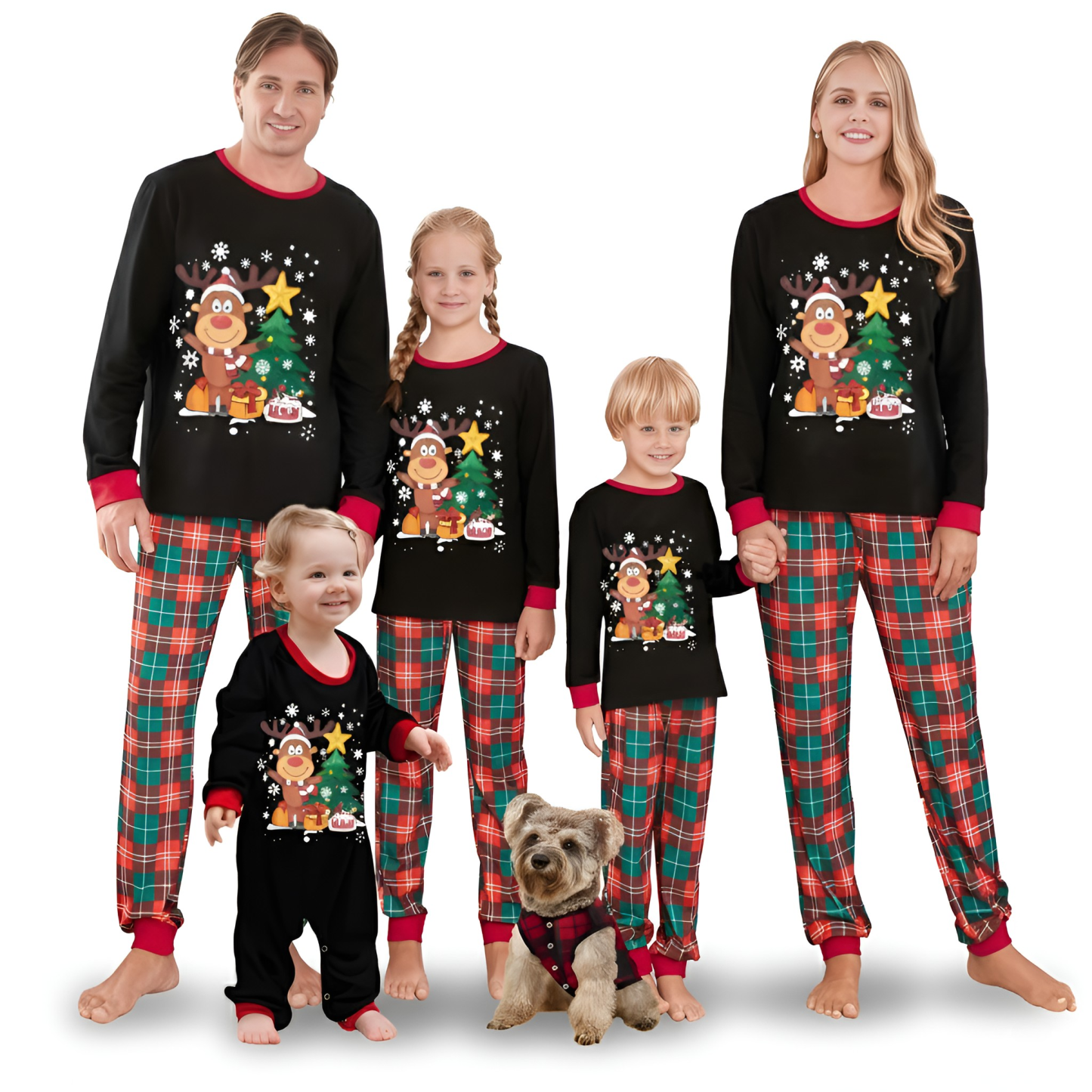 Christmas Reindeer Print Family Matching Pajama Sets