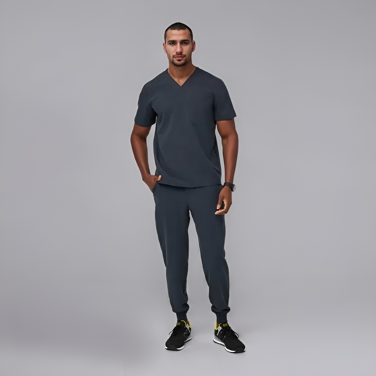 Comfortable Scrub Set For Men With Three Pocket Top And Jogger Pants
