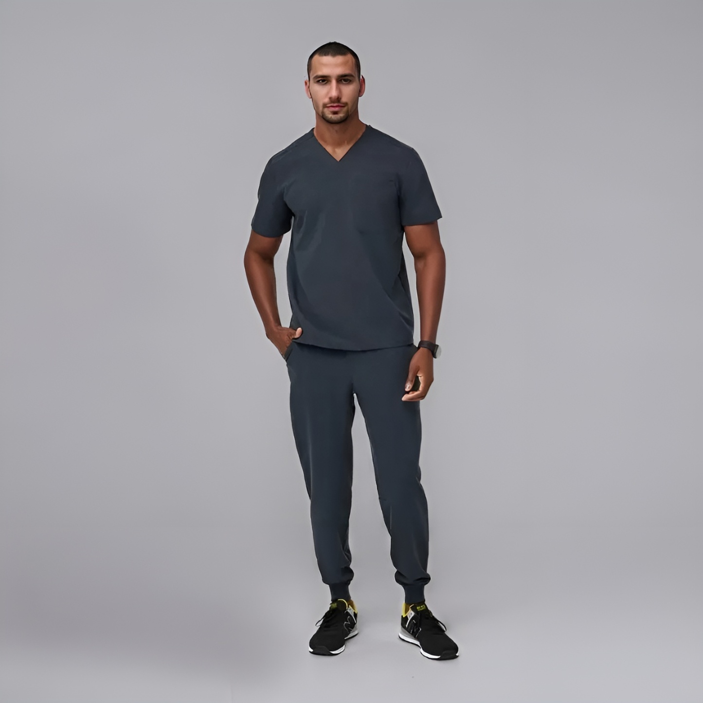 Comfortable Scrub Set For Men With Three Pocket Top And Jogger Pants