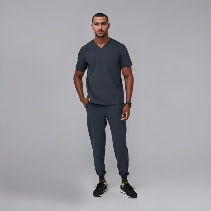 Comfortable Scrub Set For Men With Three Pocket Top And Jogger Pants