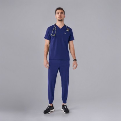 Comfortable Scrub Set For Men With Three Pocket Top And Jogger Pants