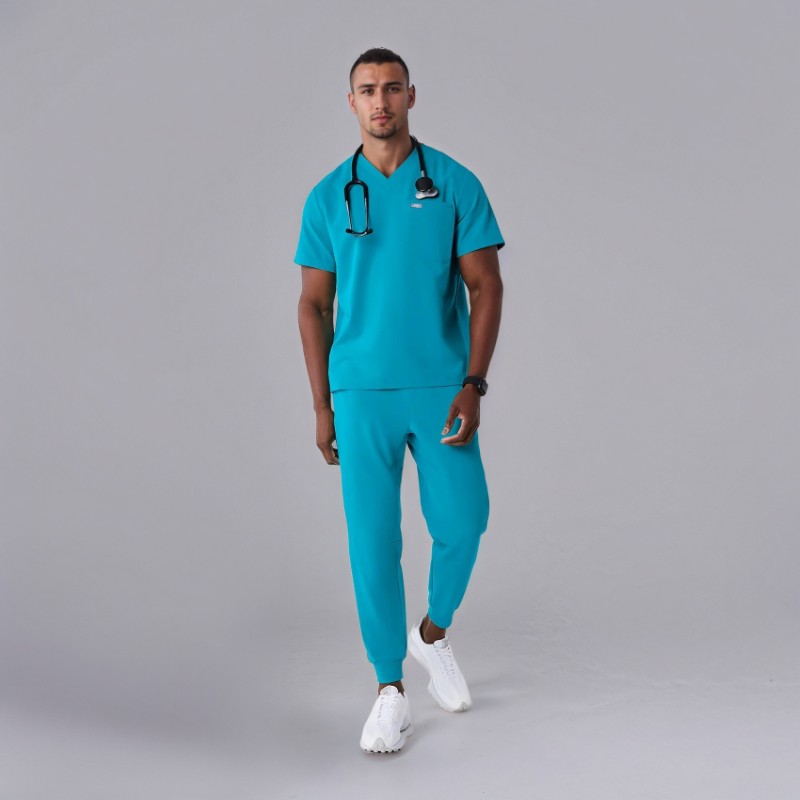 Comfortable Scrub Set For Men With Three Pocket Top And Jogger Pants