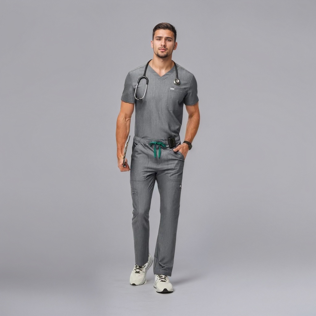 Comfortable Scrub Set For Men With Three Pocket Top And Pants