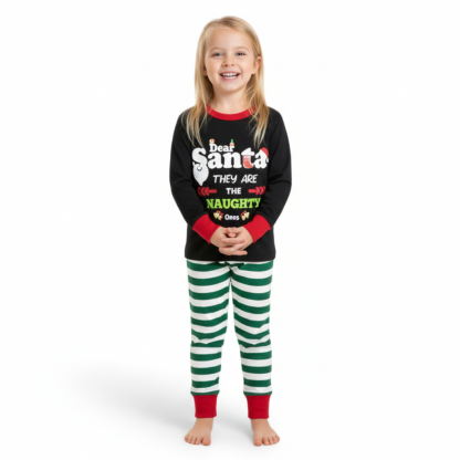 Dear Santa Letter Printed Christmas Family Pajama Set
