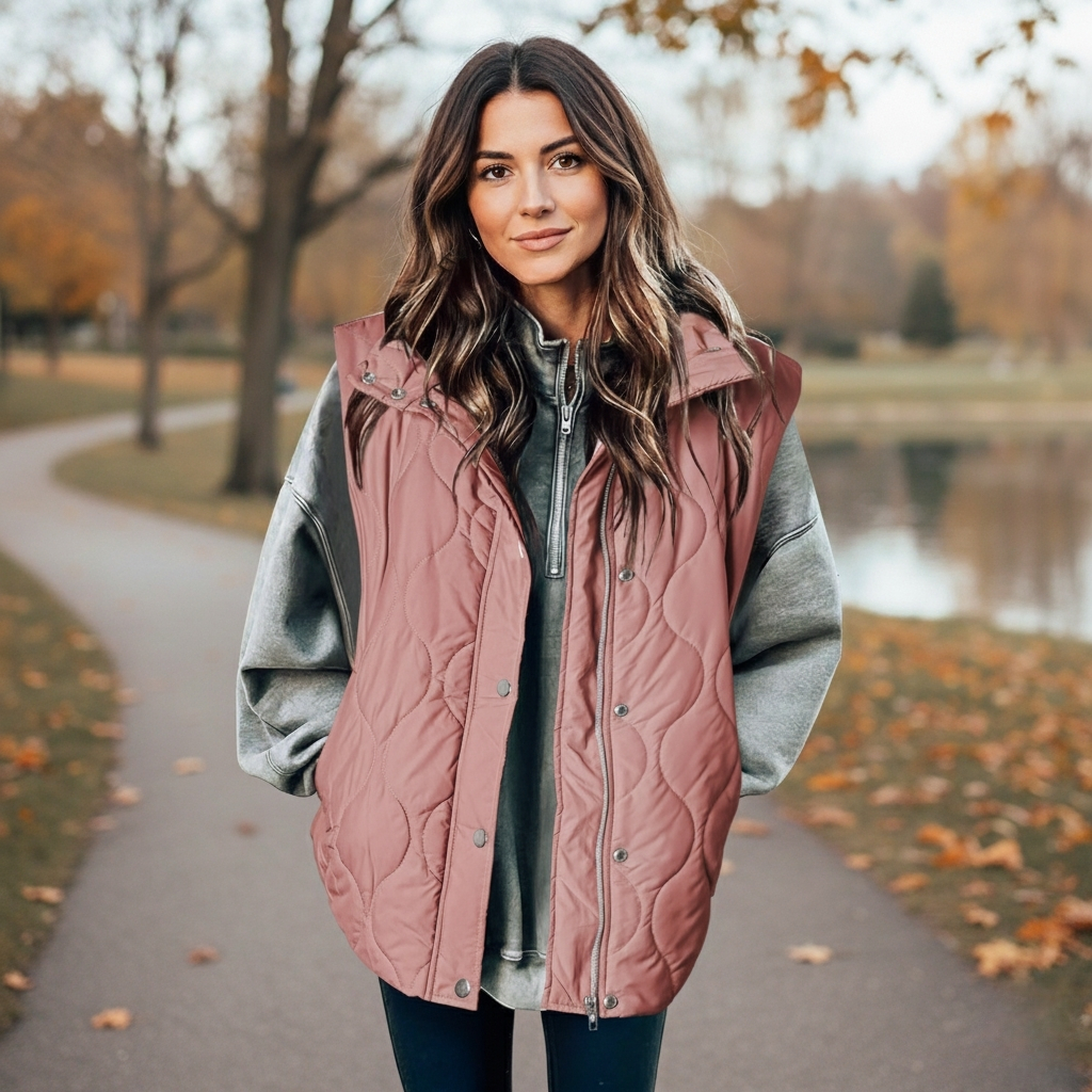 Cropped Puffer Vest for Women