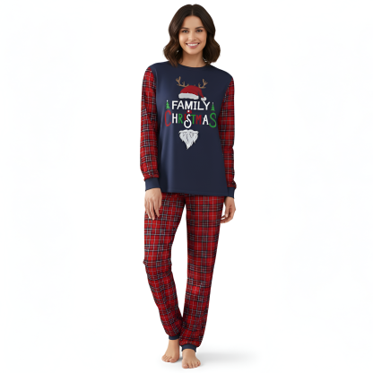 Family Christmas Santa and Reindeer Design Matching Pajama Sets