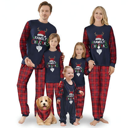 Family Christmas Santa and Reindeer Design Matching Pajama Sets