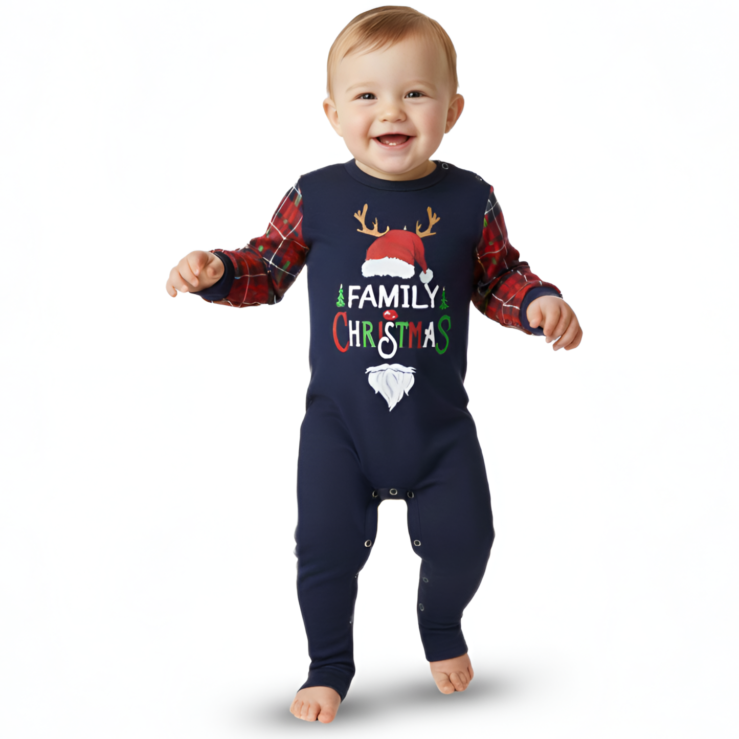 Family Christmas Santa and Reindeer Design Matching Pajama Sets