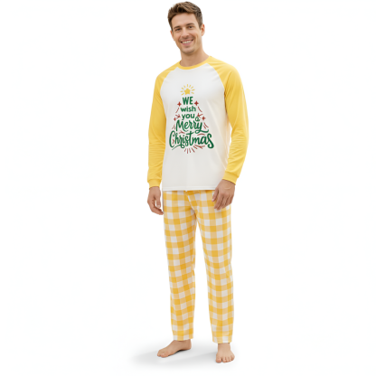 Festive Christmas Checkered All Over Print Family Matching Pajama Set