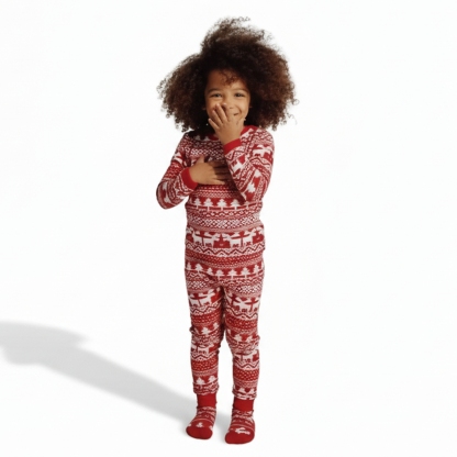 Festive Snowflake Printed Family Matching Christmas Pajama Set