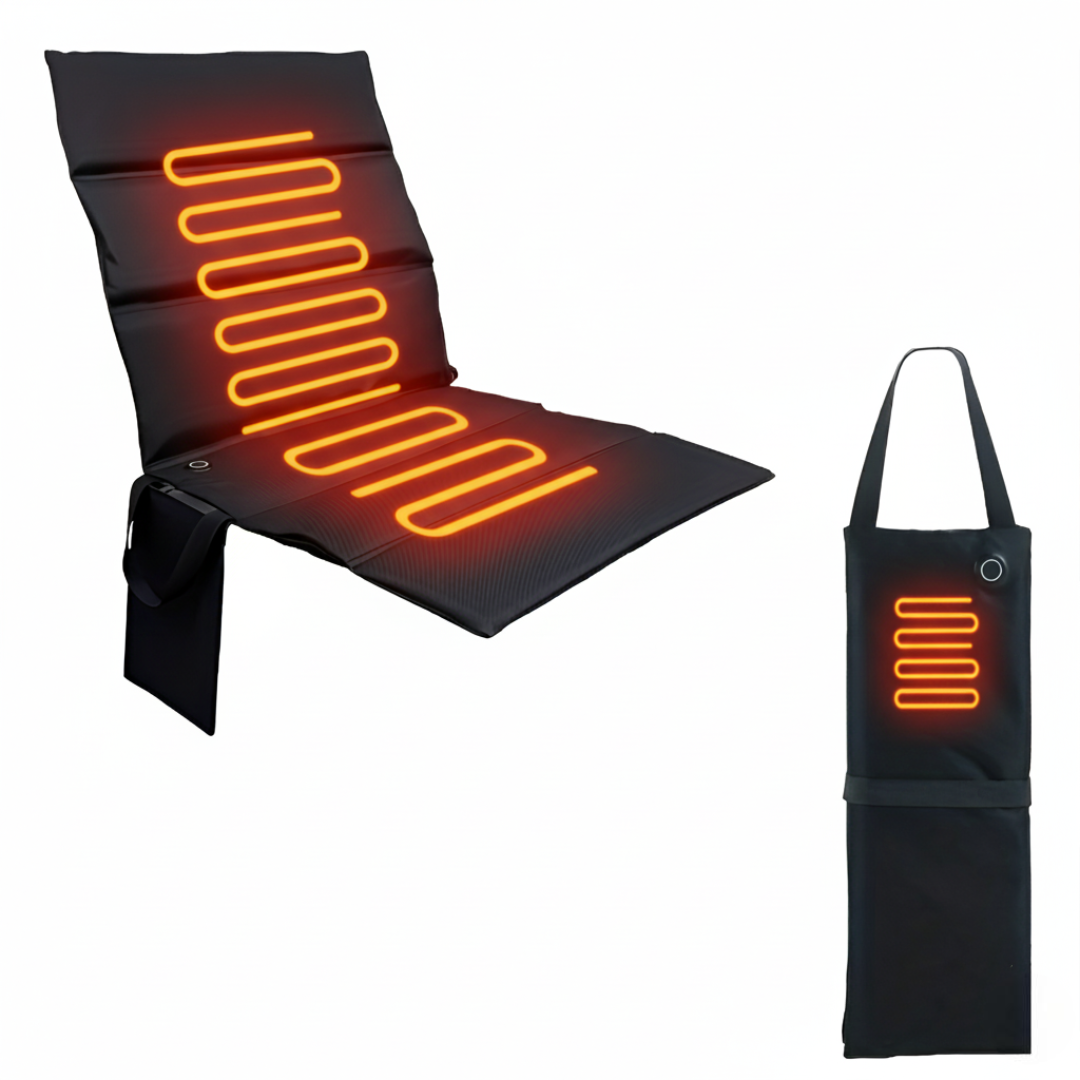 USB Heated Portable Seat Cushion With Folding Backrest
