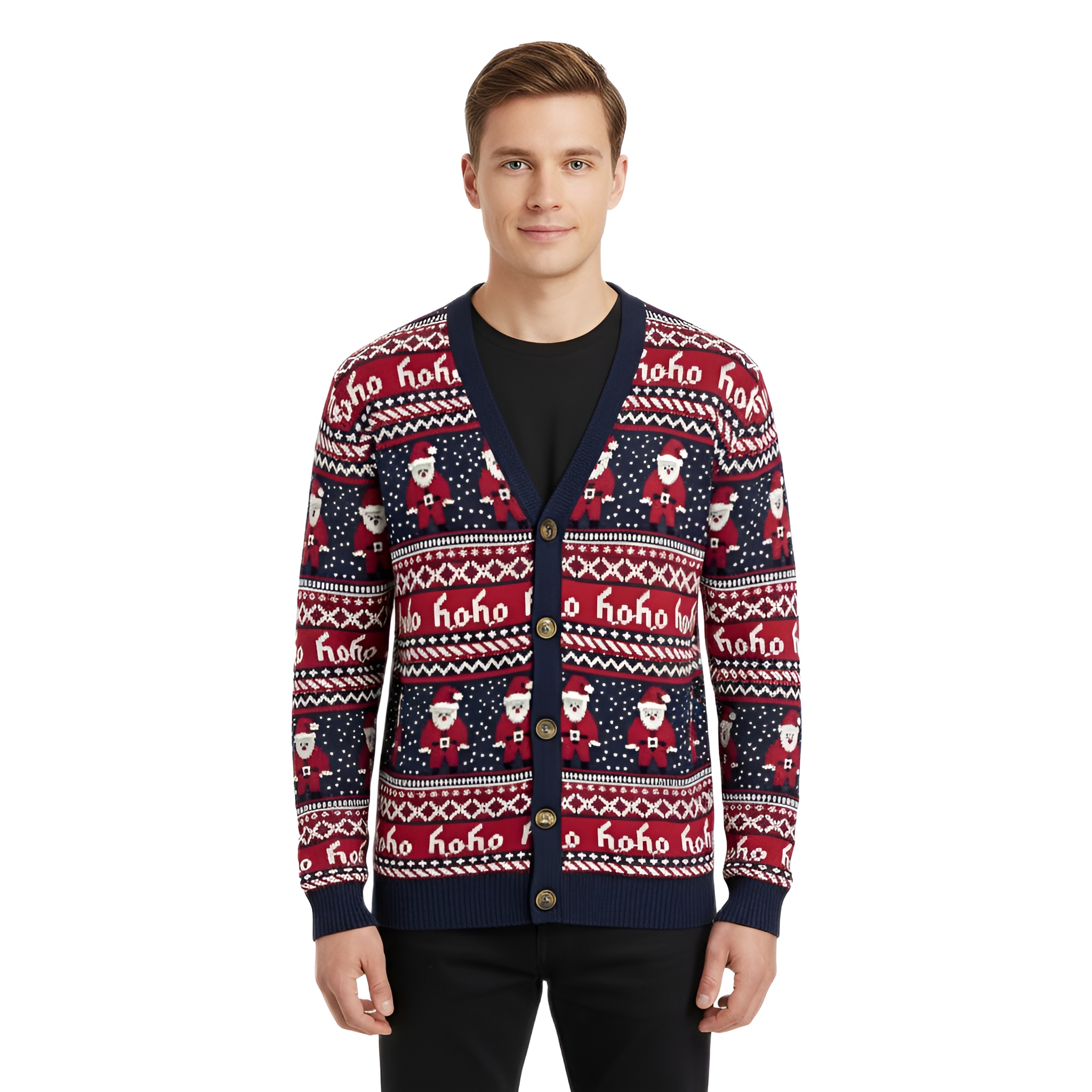 Ugly Christmas Sweater For Men With Rudolph Reindeer Design