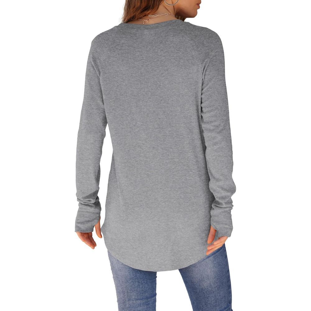 Women's Tunic Tops Long Sleeve Thumb Hole Shirts Crew Neck