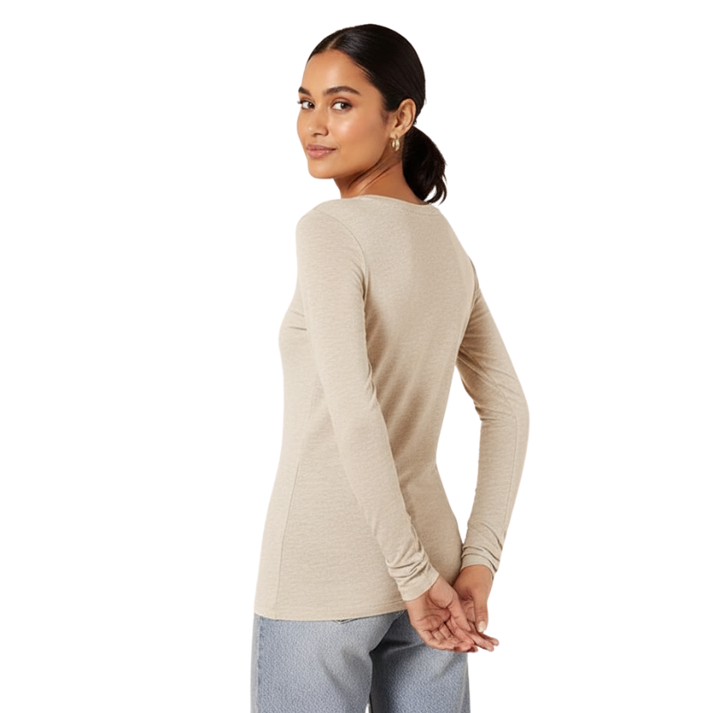 Women Long Sleeve Crewneck T Shirt Regular Fit Casual Top