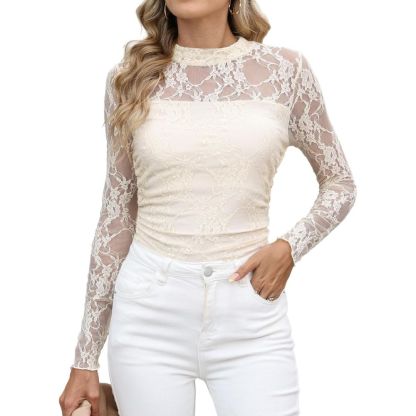 Mesh Long Sleeve Shirts Fashion Clothing Turtle Necks