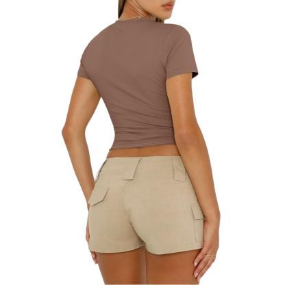 Women's Short Sleeve T Shirts Summer Crop Tops