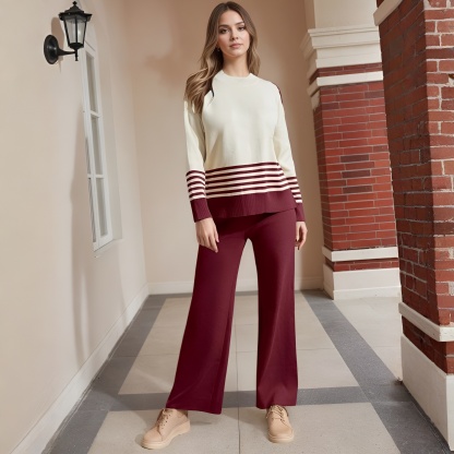 Two Piece Lounge Sets For Women With Knitted Pullover Sweater And Matching Pants