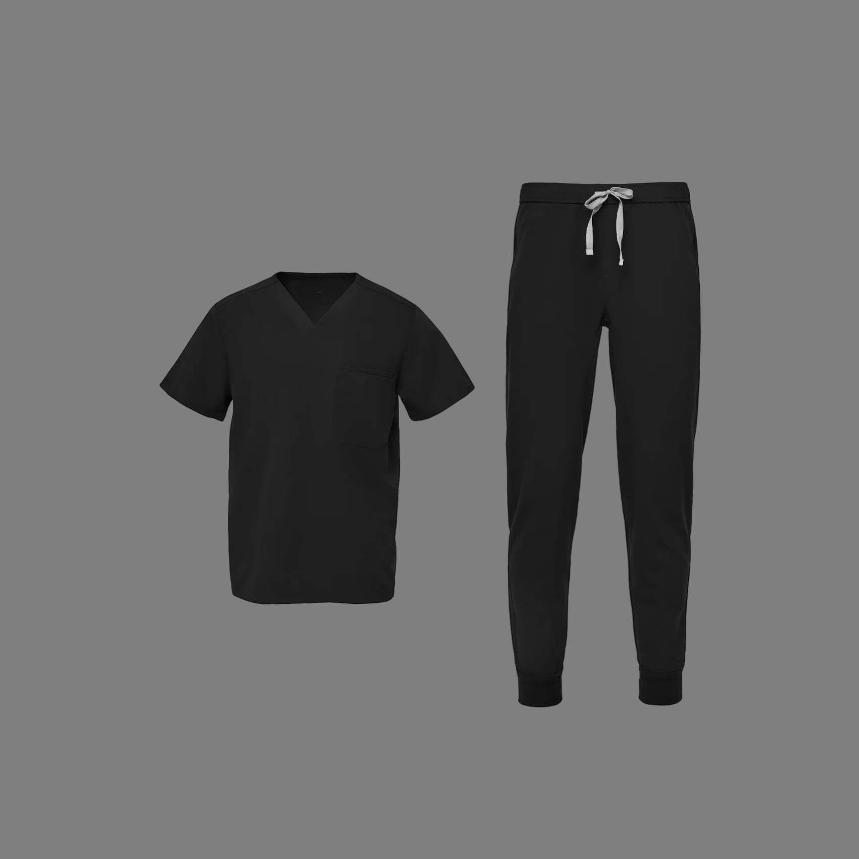 Men’s Modern Scrub Set with Multi-Pocket Top and Jogger Pants