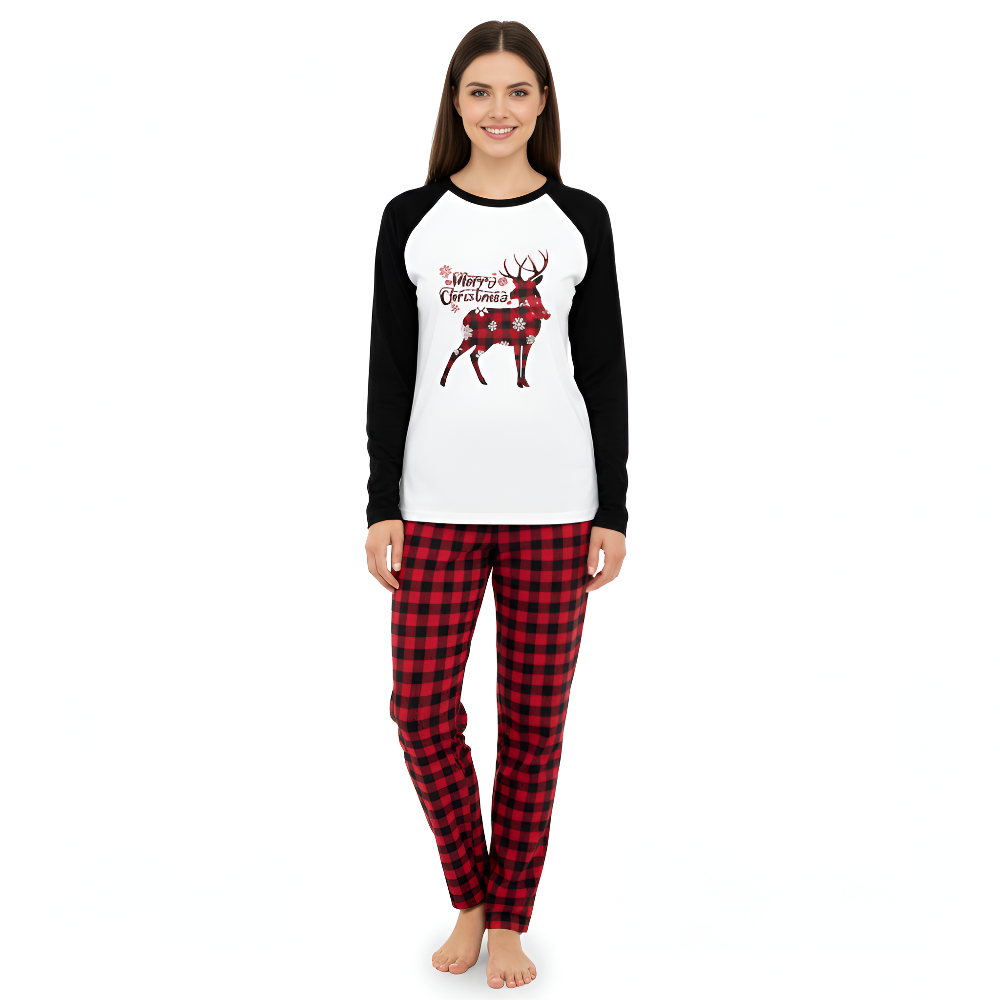 Merry Christmas Reindeer Design Family Matching Pajama Sets